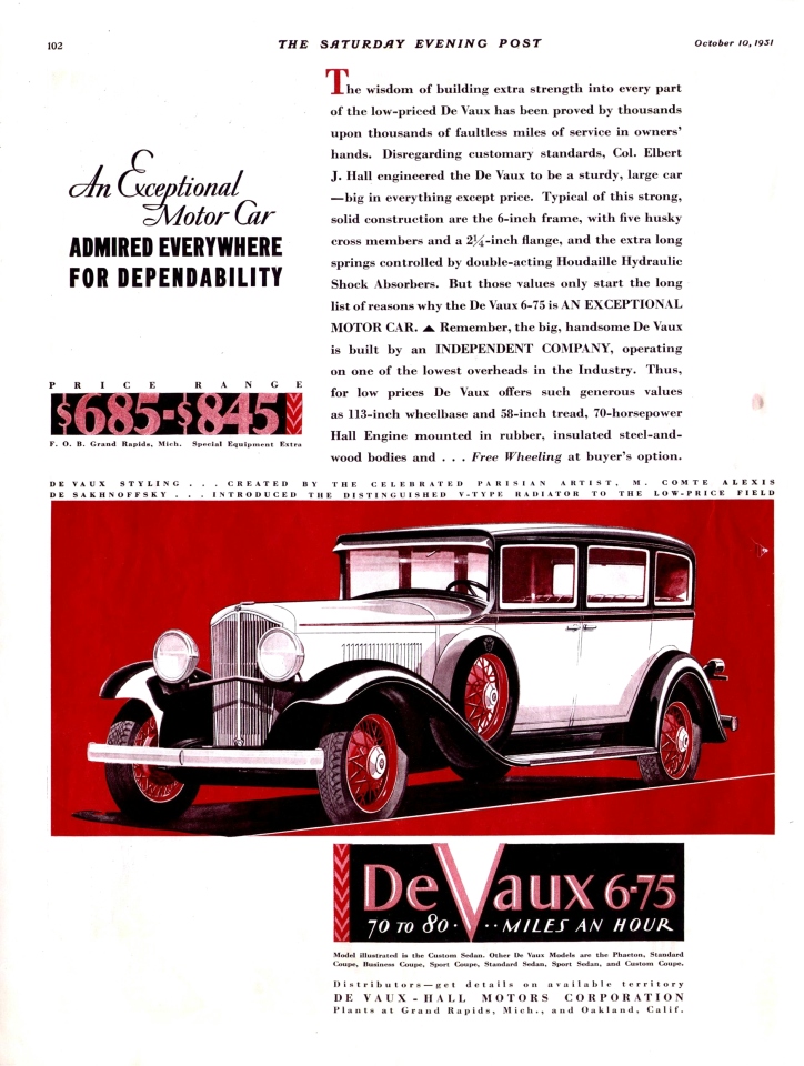 1931 Durant Motors Advertising